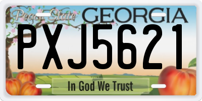 GA license plate PXJ5621