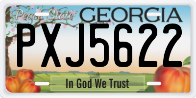 GA license plate PXJ5622