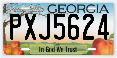GA license plate PXJ5624