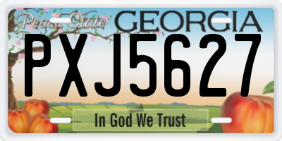 GA license plate PXJ5627