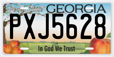 GA license plate PXJ5628