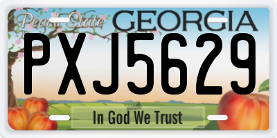GA license plate PXJ5629