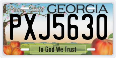GA license plate PXJ5630