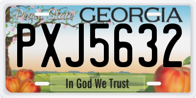 GA license plate PXJ5632