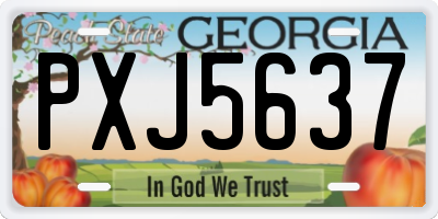 GA license plate PXJ5637