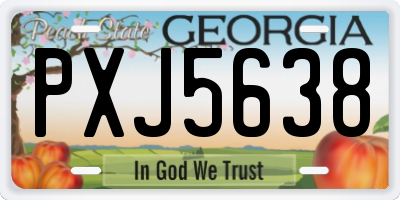 GA license plate PXJ5638