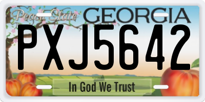 GA license plate PXJ5642