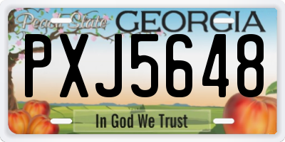 GA license plate PXJ5648