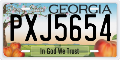 GA license plate PXJ5654