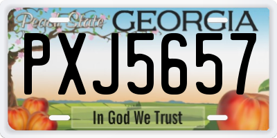 GA license plate PXJ5657