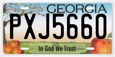 GA license plate PXJ5660