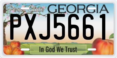 GA license plate PXJ5661