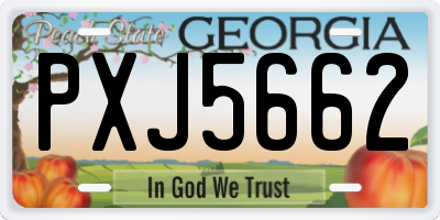GA license plate PXJ5662