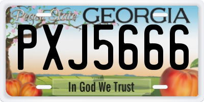 GA license plate PXJ5666