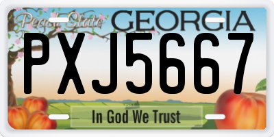 GA license plate PXJ5667