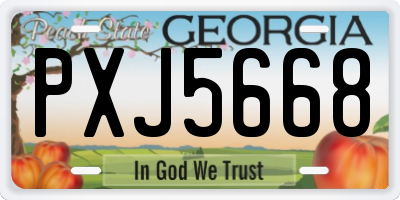 GA license plate PXJ5668