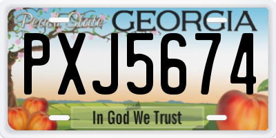 GA license plate PXJ5674