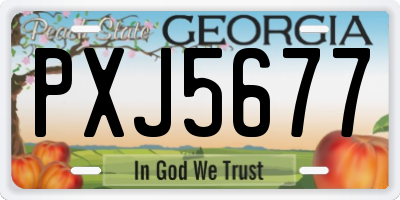 GA license plate PXJ5677