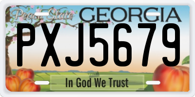 GA license plate PXJ5679