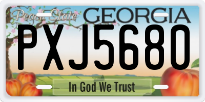 GA license plate PXJ5680