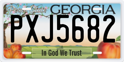 GA license plate PXJ5682