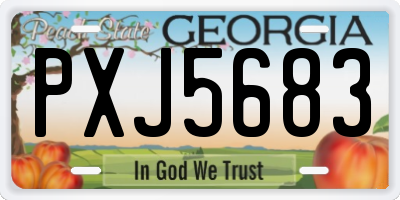 GA license plate PXJ5683