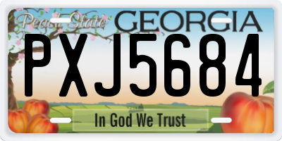 GA license plate PXJ5684