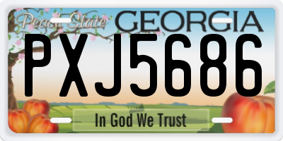 GA license plate PXJ5686