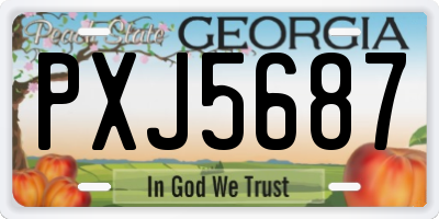 GA license plate PXJ5687