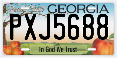 GA license plate PXJ5688