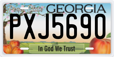 GA license plate PXJ5690