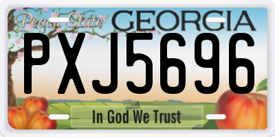 GA license plate PXJ5696