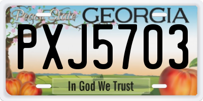 GA license plate PXJ5703