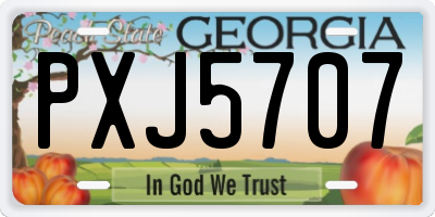 GA license plate PXJ5707