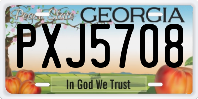 GA license plate PXJ5708