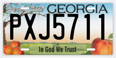 GA license plate PXJ5711