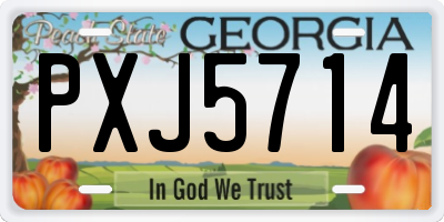 GA license plate PXJ5714