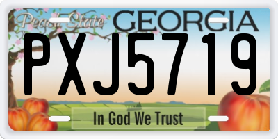 GA license plate PXJ5719