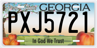 GA license plate PXJ5721
