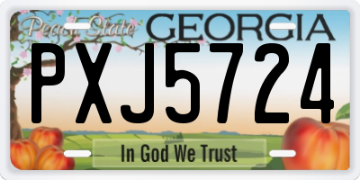 GA license plate PXJ5724