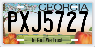 GA license plate PXJ5727