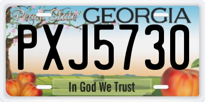 GA license plate PXJ5730