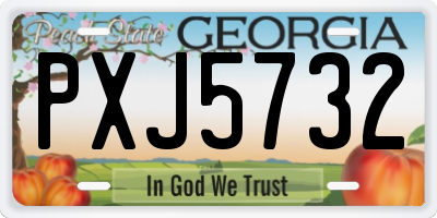 GA license plate PXJ5732