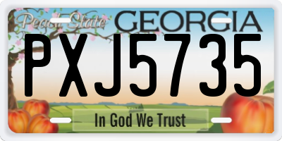 GA license plate PXJ5735