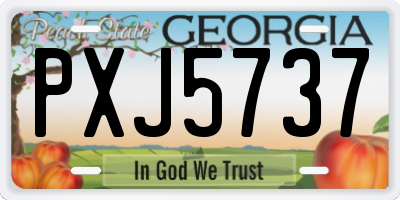 GA license plate PXJ5737