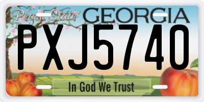 GA license plate PXJ5740