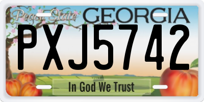 GA license plate PXJ5742