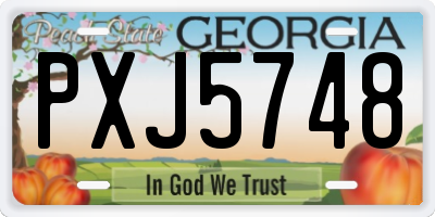 GA license plate PXJ5748