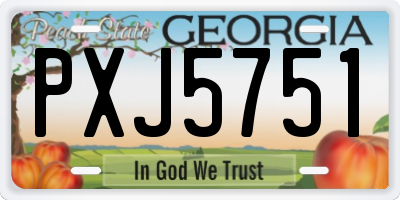GA license plate PXJ5751