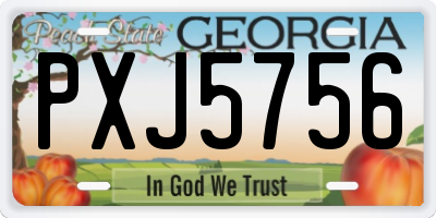 GA license plate PXJ5756